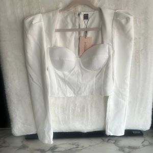 White, sexy dress shirt small brand new with tags never been one